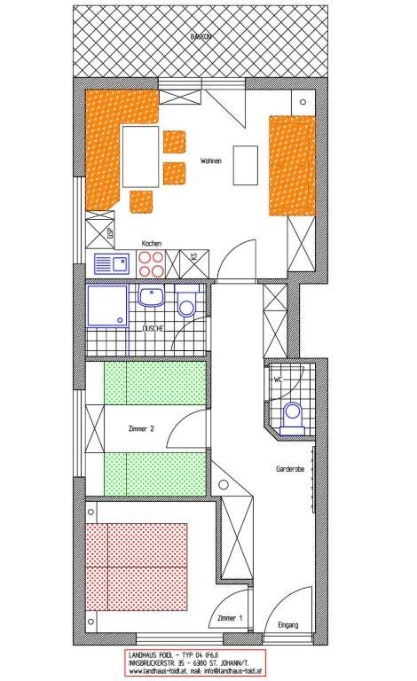Landhaus Foidl Sankt Johann in Tirol Rom bilde